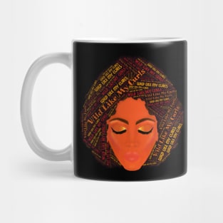 Wild Like My Curls Curly Afro (Black Background) Mug